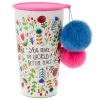 Natural Life You Make The World Better Stainless Steel Pom-Pom Tumbler, 15 Oz. -Decor Home Shop You Make the World Better Stainless Steel Glass WB087 01