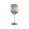 Lolita Love Your Stripes Handpainted Wine Glass, 15 Oz. 1 Lolita Love Your Stripes Handpainted Wine Glass, 15 Oz. -Decor Home Shop Zebra Stripes Handpainted Wine Glass 6010156 01